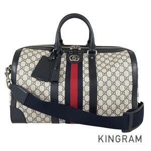 Gucci Savoy Duffle Bag beige Black GG Supreme canvas web